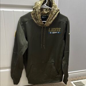 Nike military Detroit Lions Hoodie with Camo Hood small